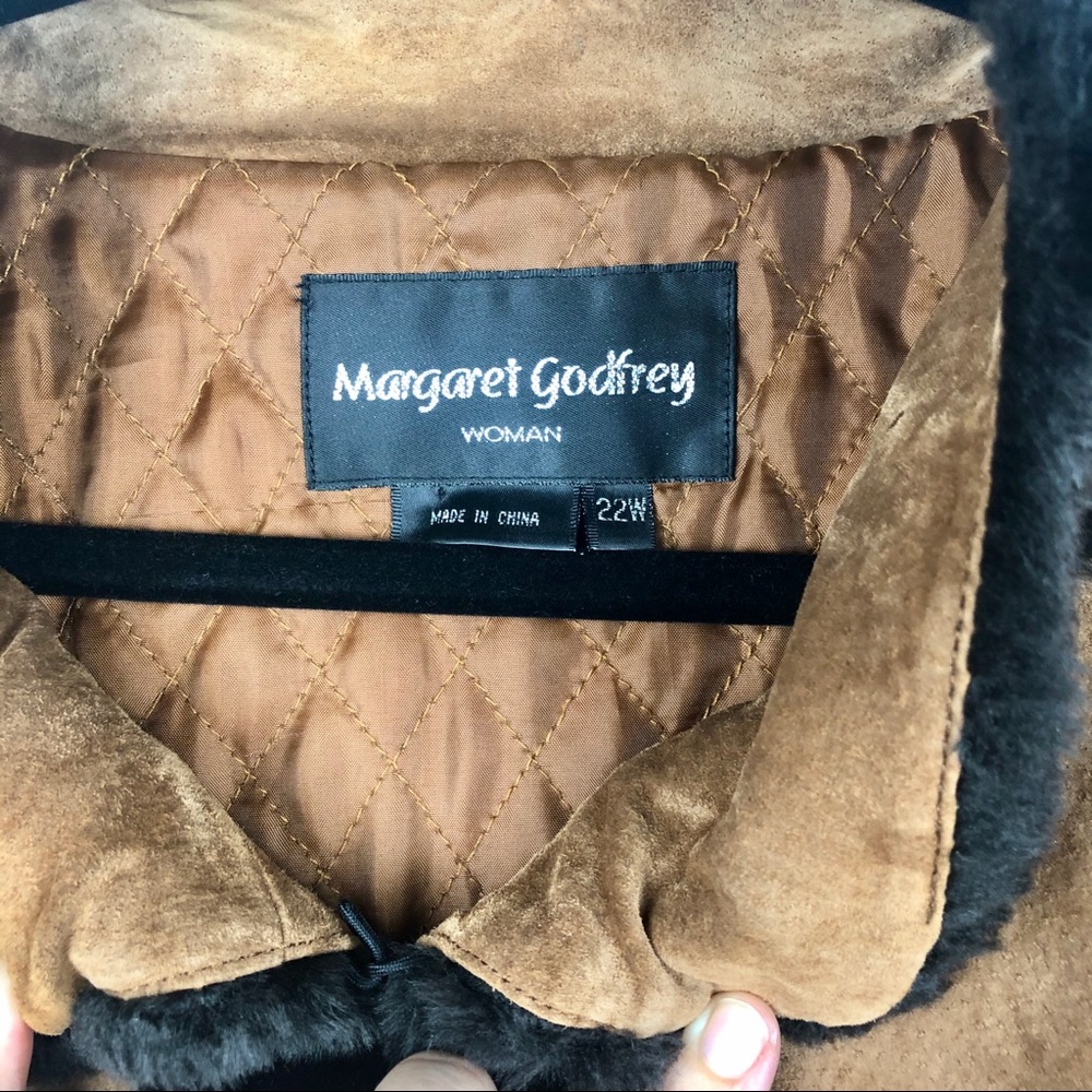 Margaret Godfrey Suede Coat w/ Embroidery, 22W. - Picture 3 of 6